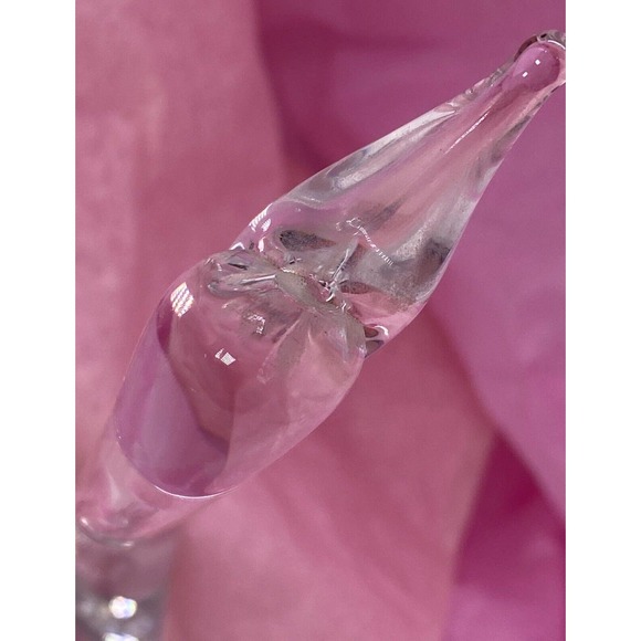 Hand Blown Crystal 10"Tx2"W Swan Paper Weight Crystal Clear MCM - Picture 5 of 9